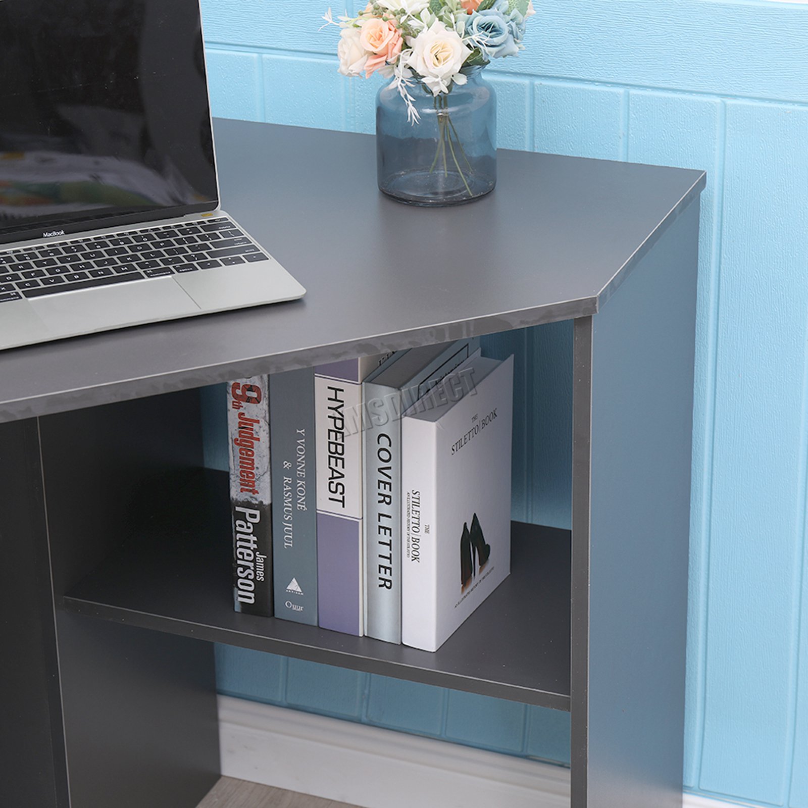 WestWood PC Computer Desk Corner Wooden Desktop Table 2 shelf