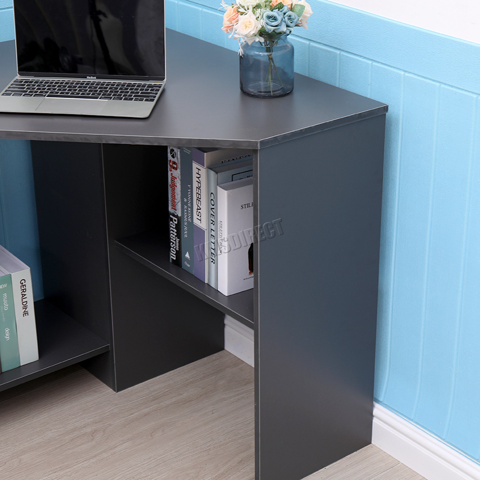 WestWood PC Computer Desk Corner Wooden Desktop Table 2 shelf