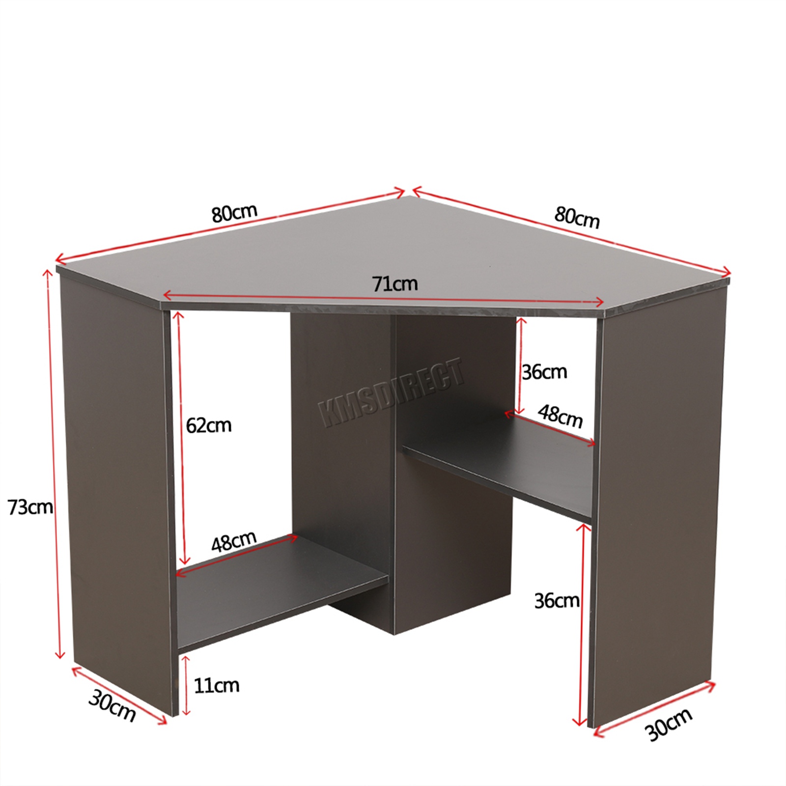 WestWood PC Computer Desk Corner Wooden Desktop Table 2 shelf