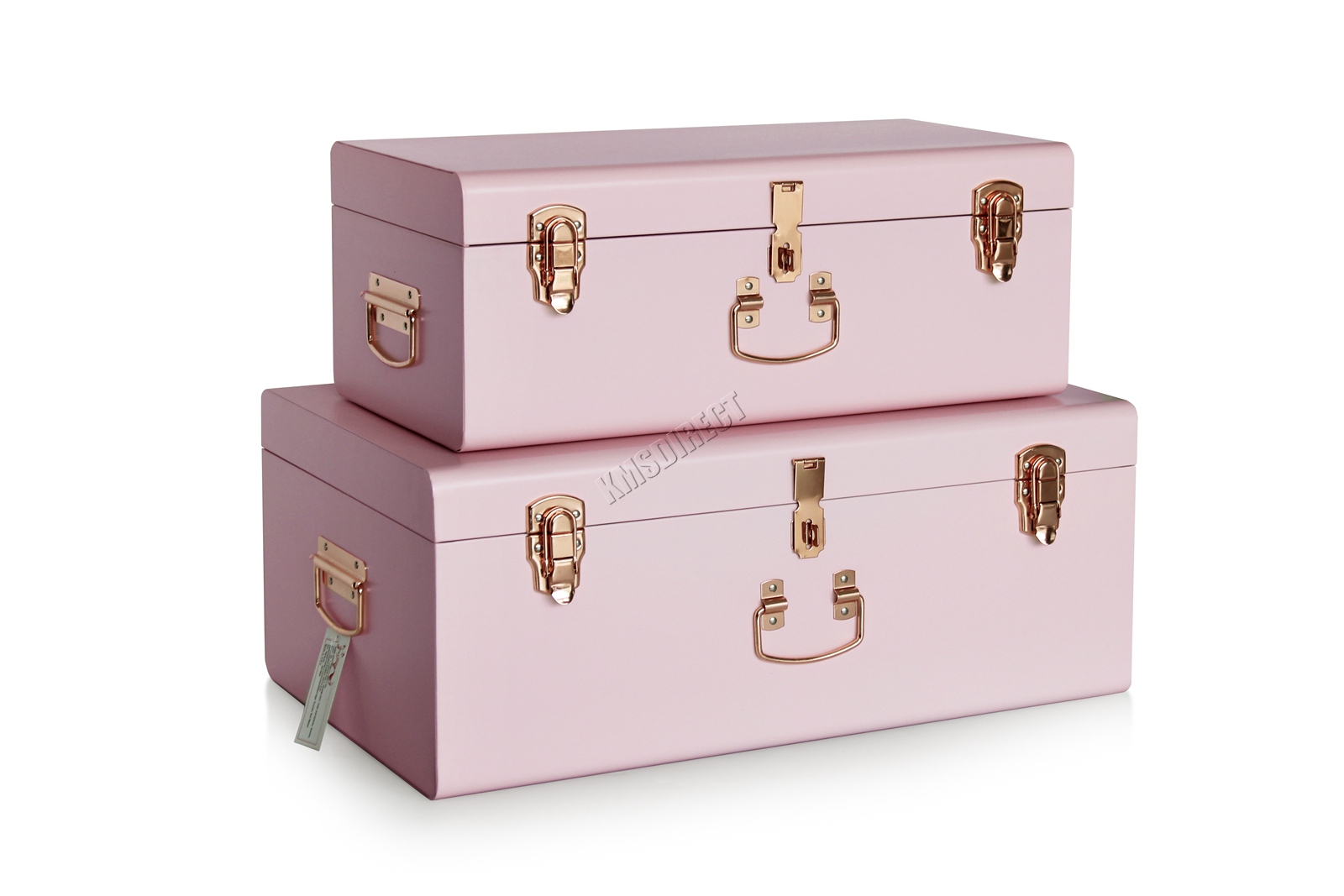 WestWood Metall Aufbewahrung Stumpf Set 2PC Spielzeug Truhe Box Koffer