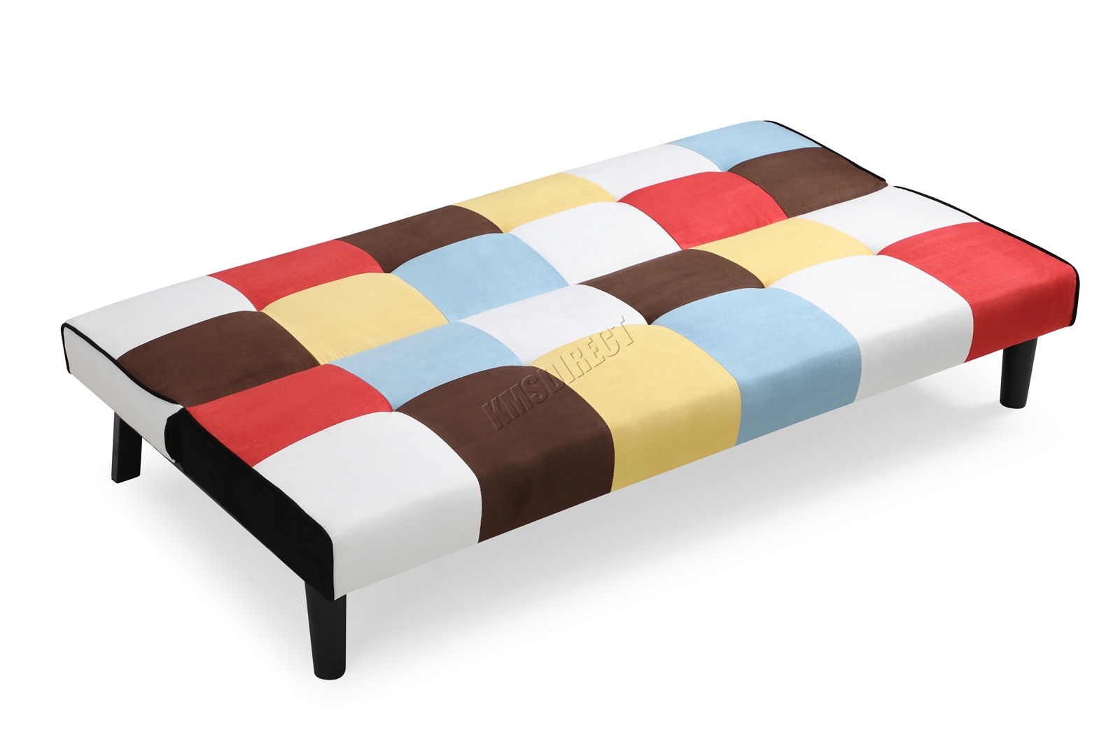 WestWood Patchwork Rainbow Sofa Bed ClickClack 3 Seater Retro Couch