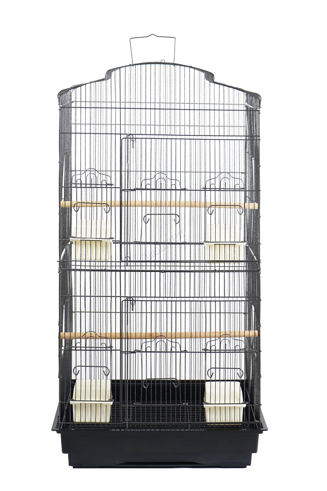 Foxhunter Grande Metal Jaula con Soporte Pajarera Loro Periquito Canario Cacatua BIRD CAGE METAL MBC 05 HAMMERED SILVER KMSWM02 - Foxhunter Grande Metal Jaula con Soporte Pajarera Loro Periquito Canario Cacatua