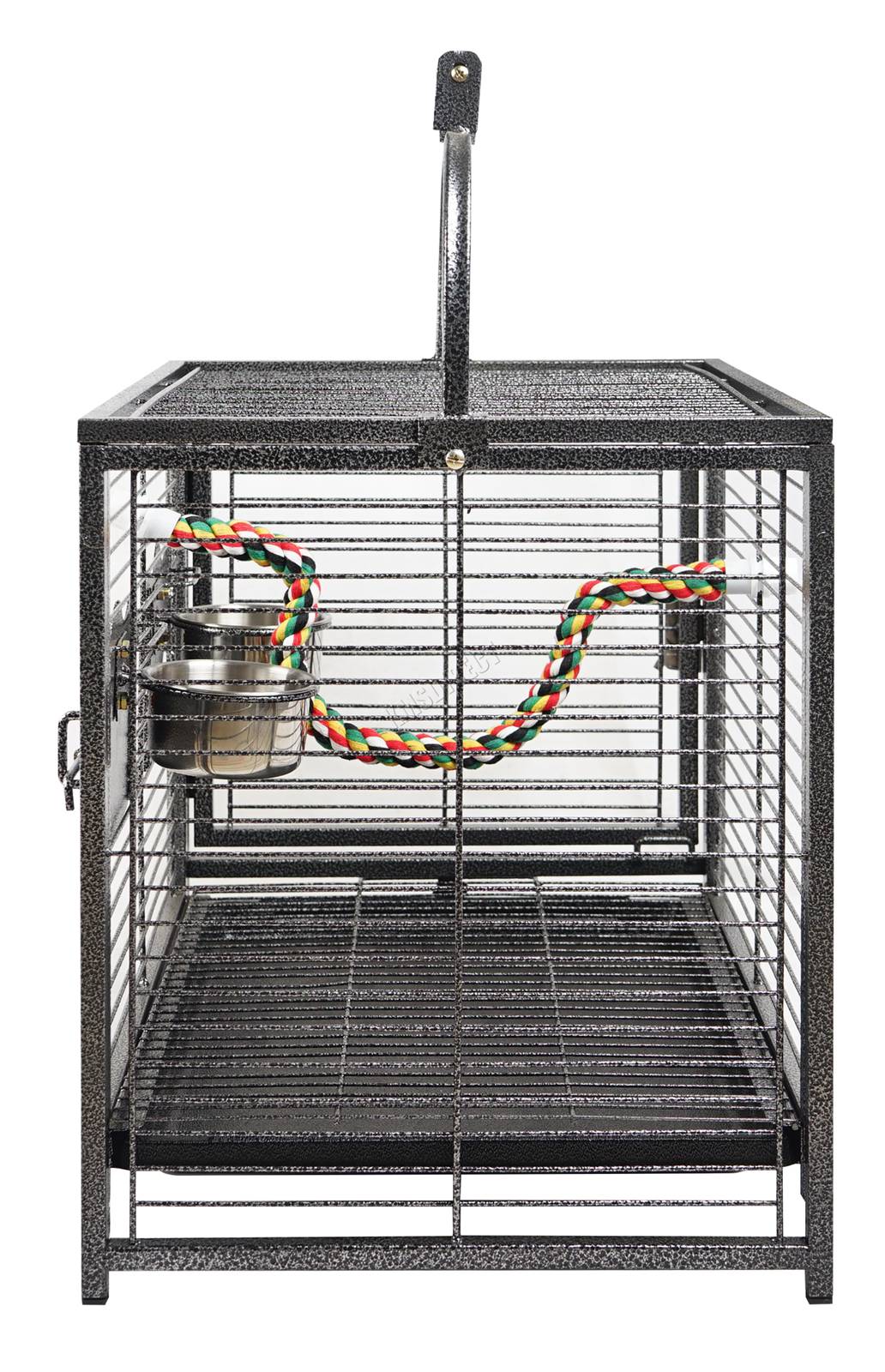 Foxhunter Grande Metal Jaula con Soporte Pajarera Loro Periquito Canario Cacatua BIRD CAGE METAL MBC 06 HAMMERED SILVER KMSWM03 - Foxhunter Grande Metal Jaula con Soporte Pajarera Loro Periquito Canario Cacatua