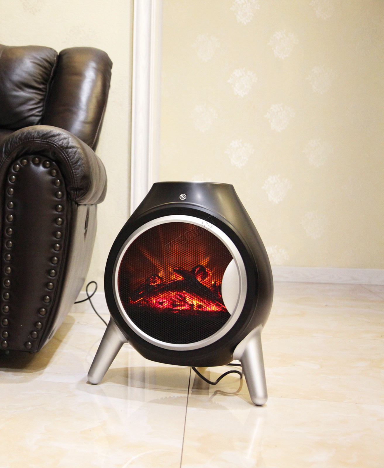 FoxHunter 1.8KW Electric Fireplace Log FoxHunter Electric Log Fire Heater Oval