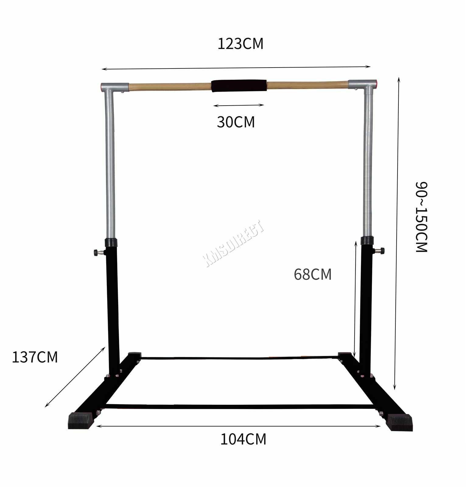 FIT4YOU Gymnastics High Bar 4FT Adjustable Horizontal Kids Home Gym