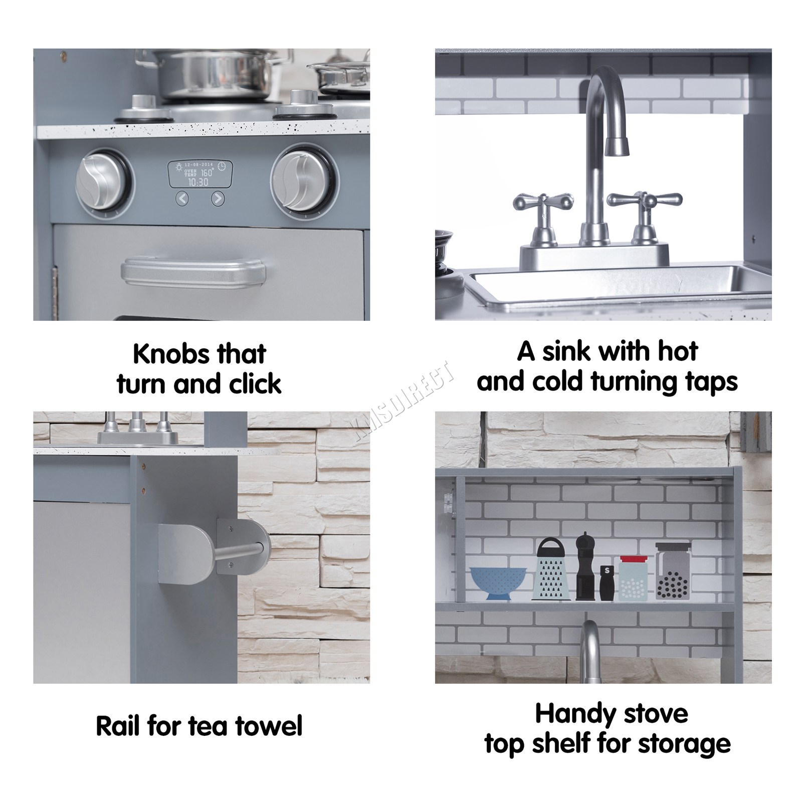GALACTICA Juguete Juego de Rol Cocina Madera Fingir con Utensilio Juego de Cocina para Niños - Imagen 24 de 44