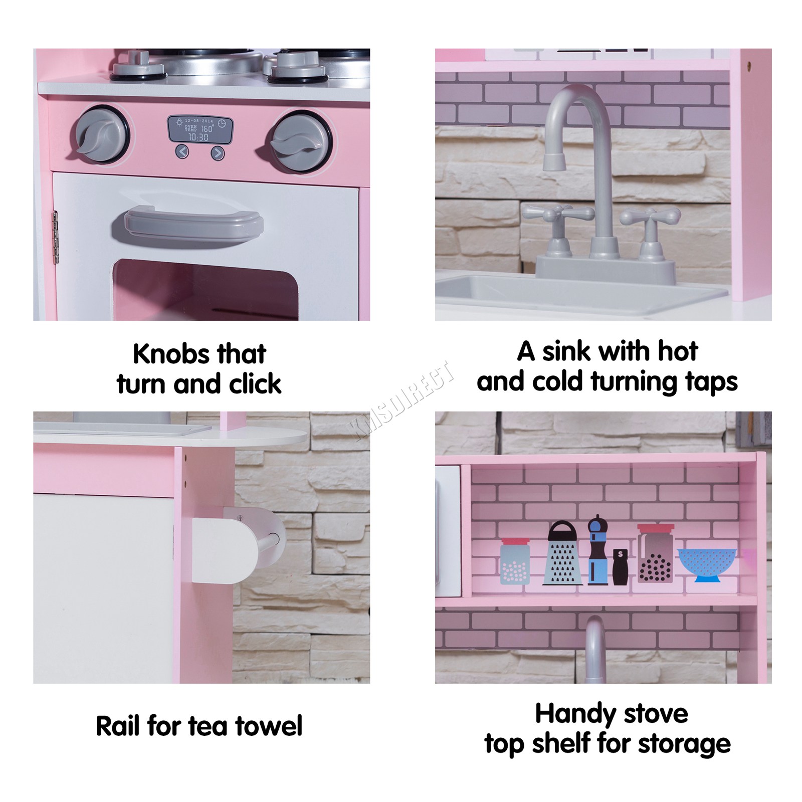 GALACTICA Juguete Juego de Rol Cocina Madera Fingir con Utensilio Juego de Cocina para Niños - Imagen 36 de 44