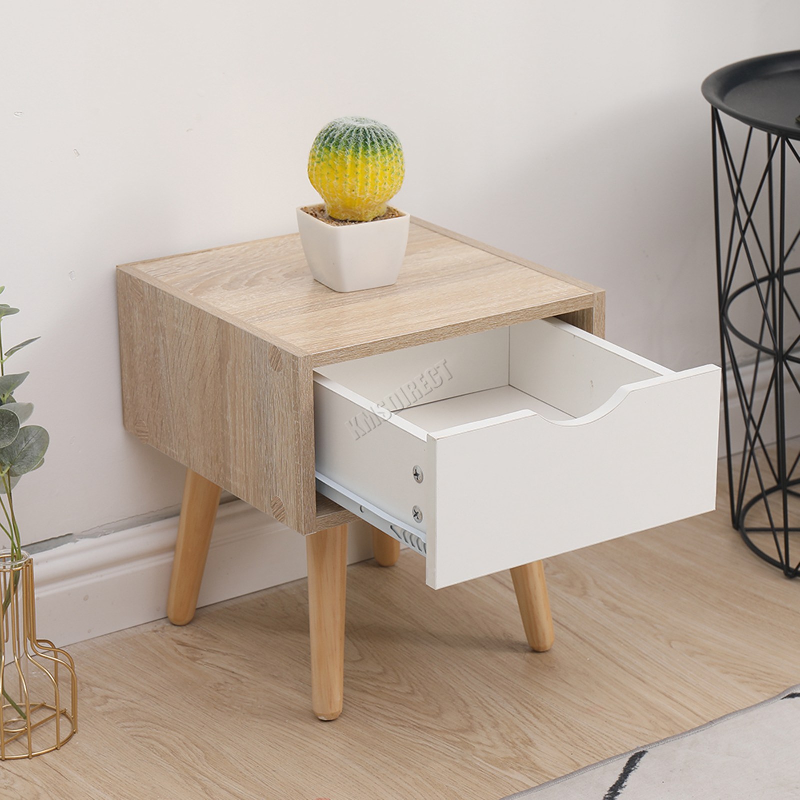 WestWood Bedside Table Wooden Nightstand Storage Unit Drawer