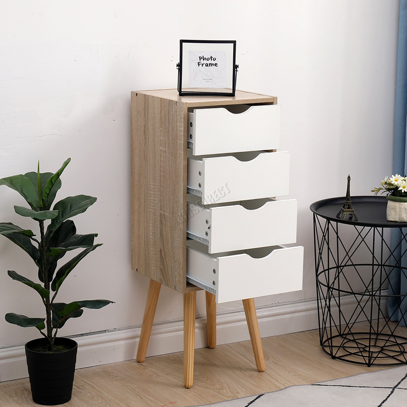 WestWood Bedside Table Wooden Nightstand Storage Unit Drawer