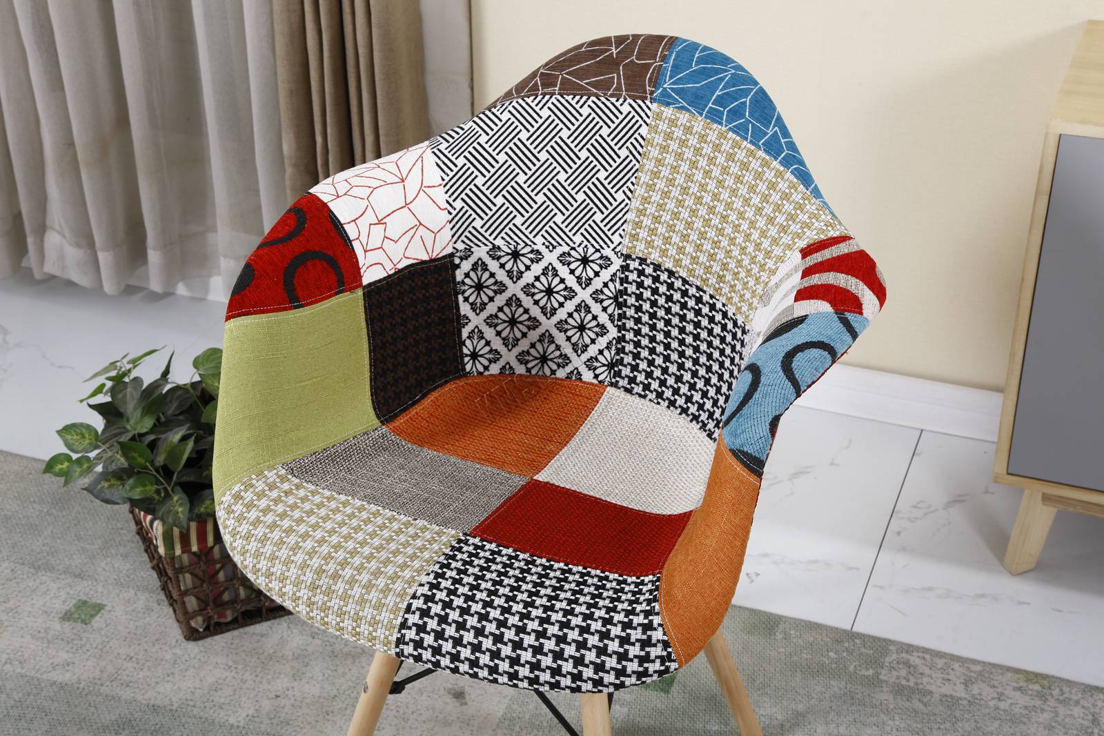 WestWood Vintage Patchwork Chair Set 2x Retro Dining Chairs PC002