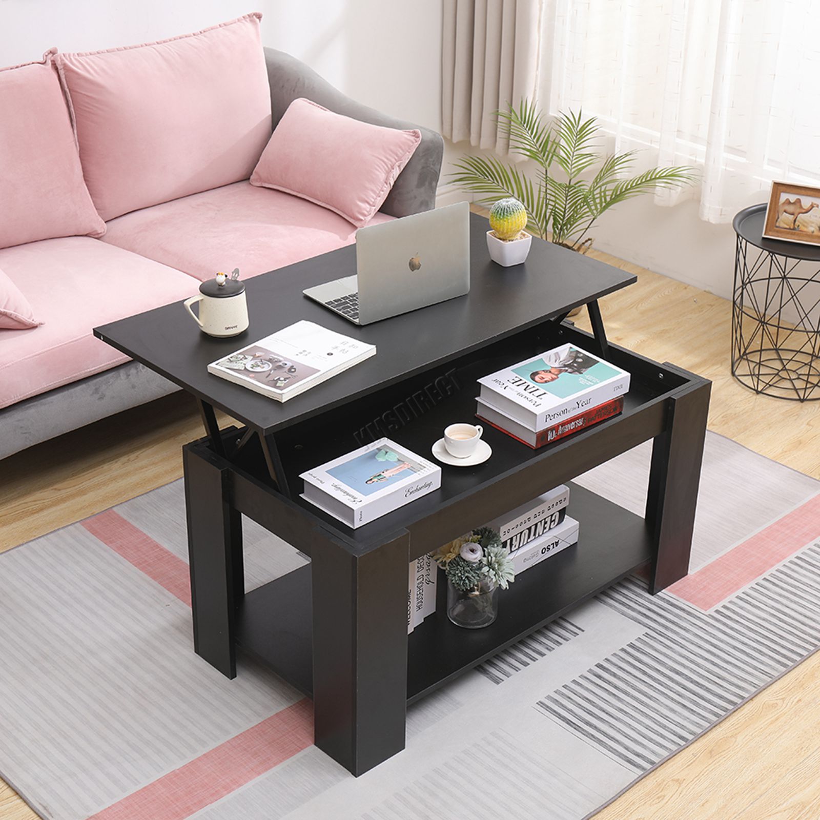 Westwood Mesa de café levantar Top Escritorio almacenamiento oculto