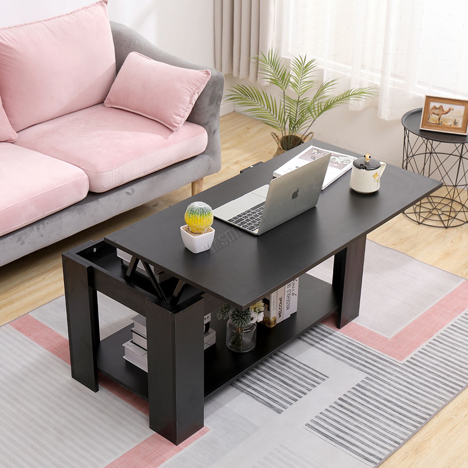 Westwood Mesa de café levantar Top Escritorio almacenamiento oculto