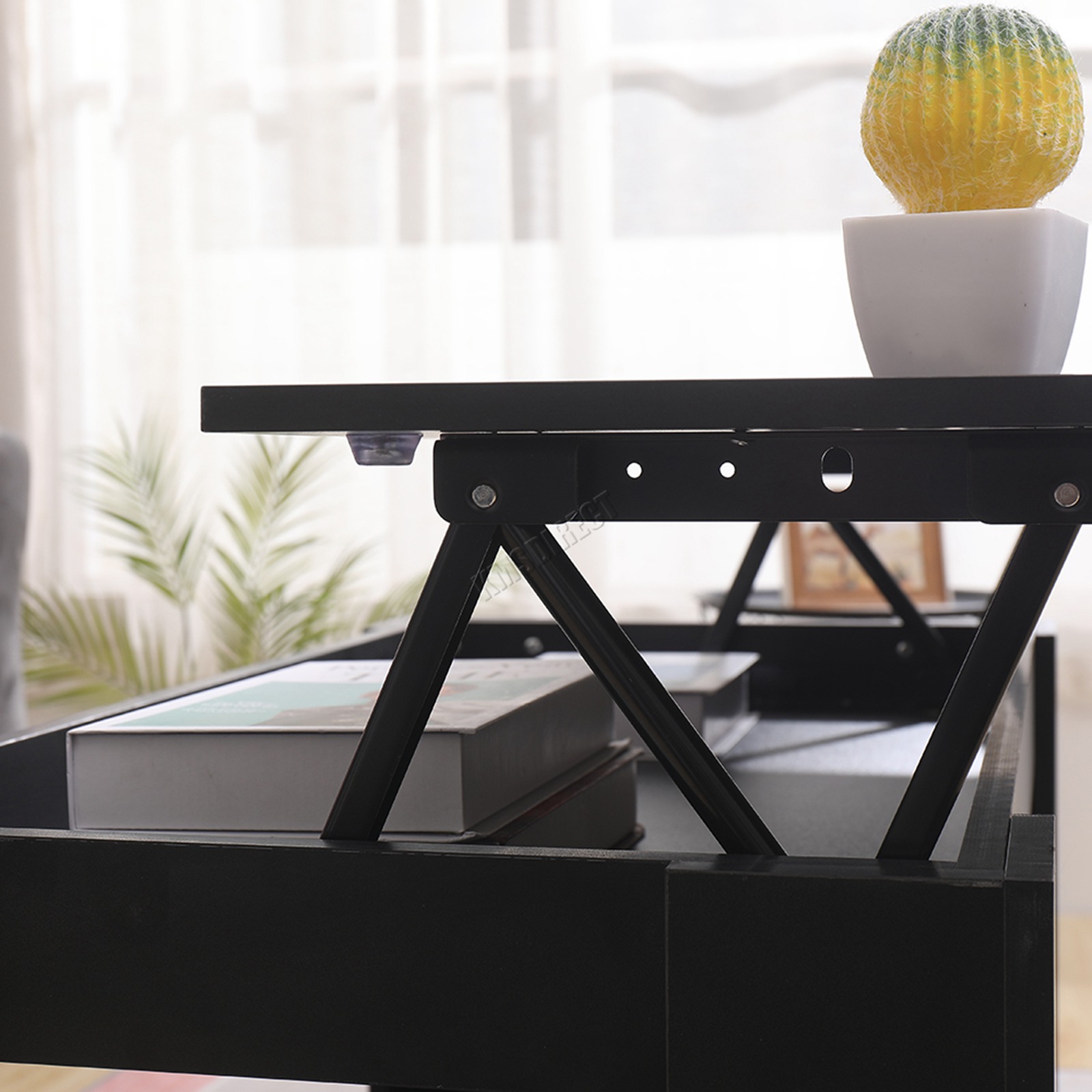 WestWood Coffee Table Lift Up Top Desk Hidden Storage & Shelf Living