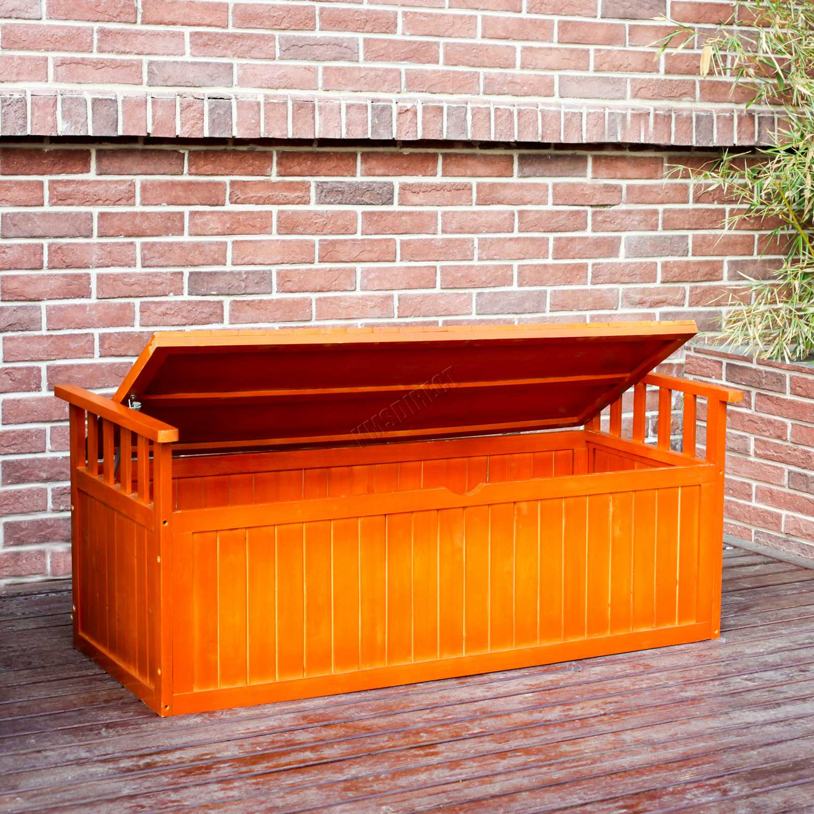 BIRCHTREE Wooden Garden Bench 2 Seater Storage Box with Lid Outdoor