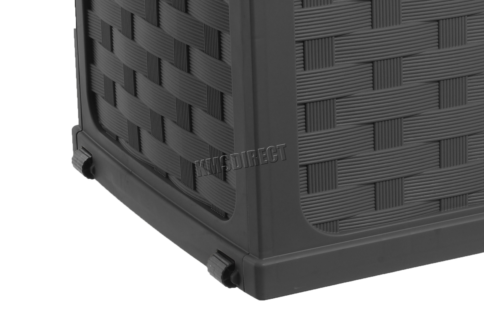 Starplast Garden Rattan Style Plastic Storage Chest Shed Box SitOn Lid
