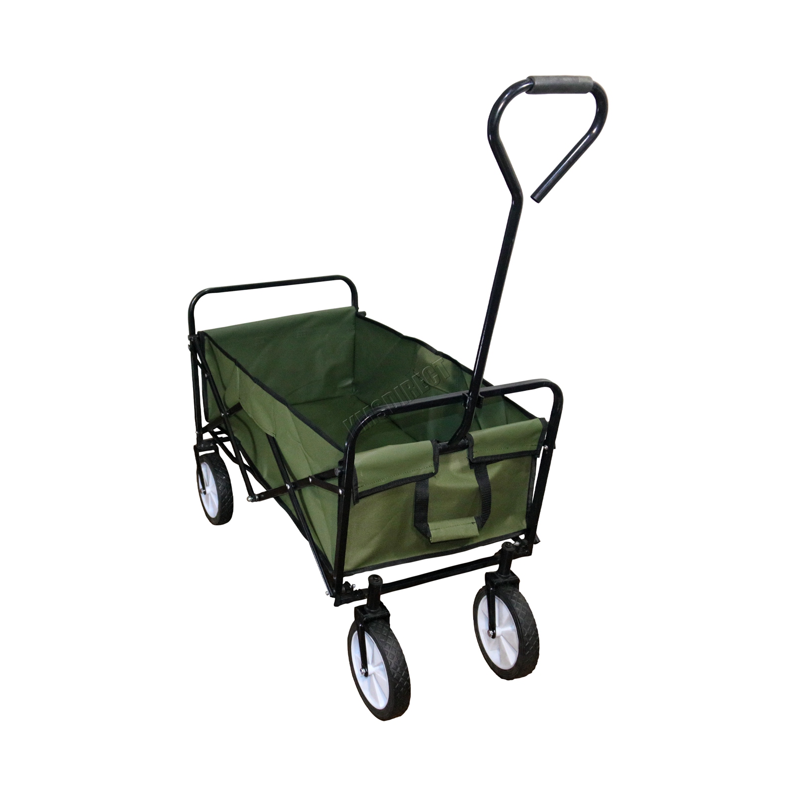 BIRCHTREE Foldable Garden Trolley Wheelbarrow Trailer Hand Cart Wagon