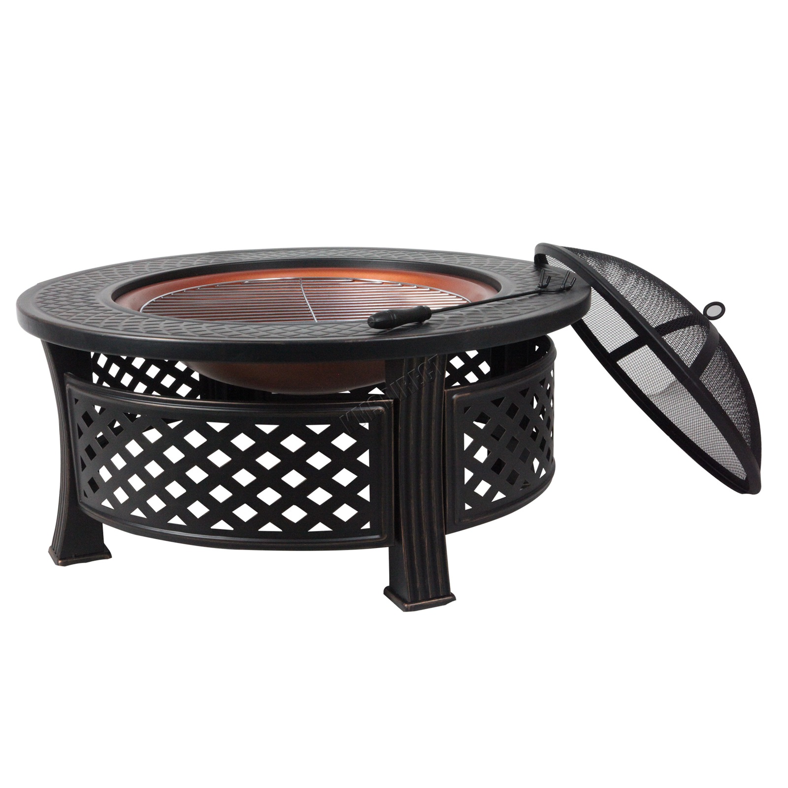 HEATSURE Outdoor Multifunctional Fire Pit Garden BBQ Brazier Round