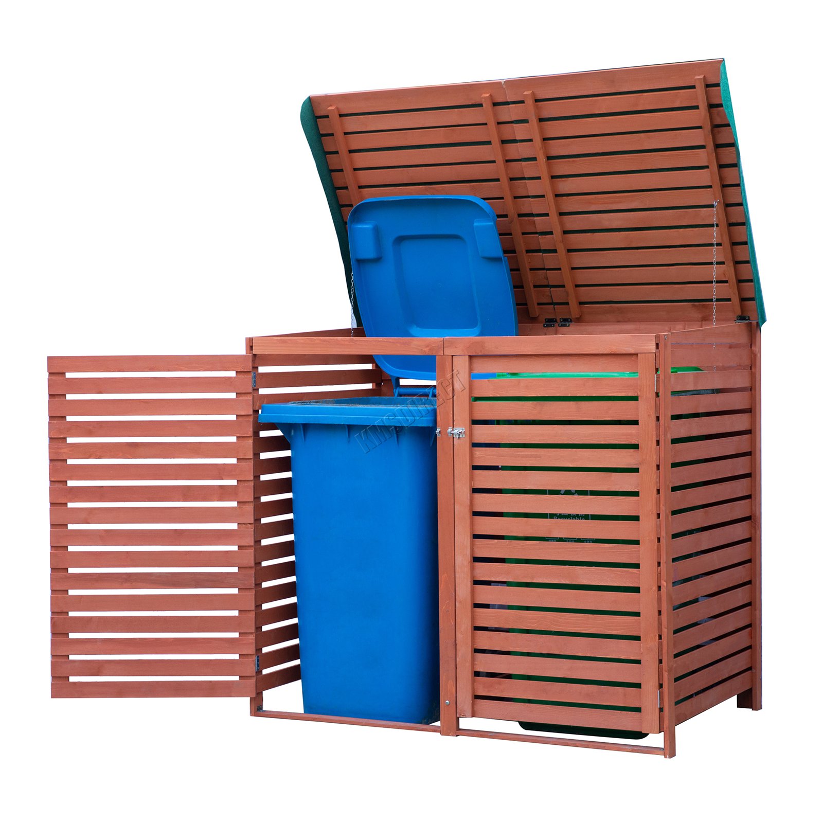 BIRCHTREE Wooden Recycling Wheelie Bin Store Cover Garden Storage