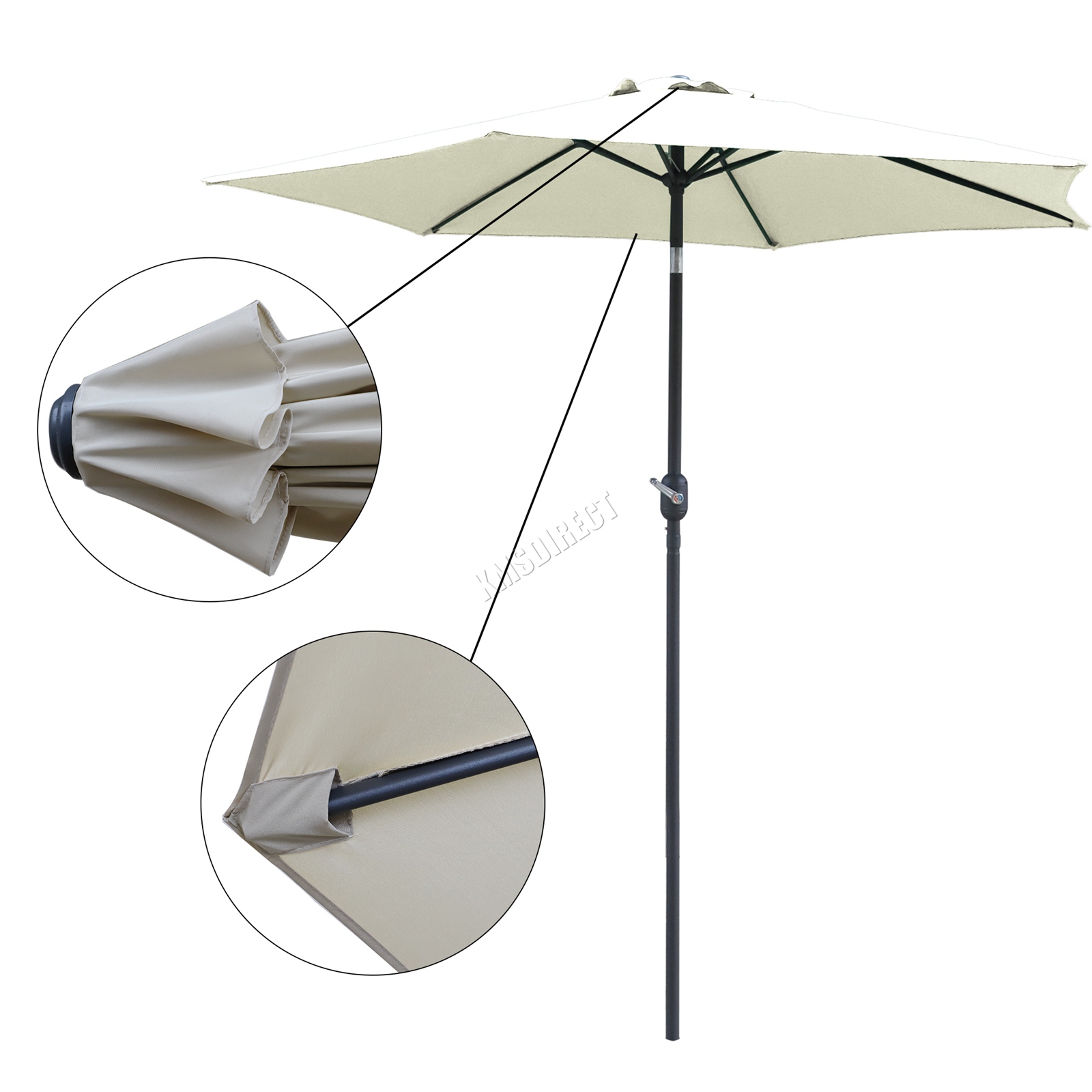 BIRCHTREE Garden Parasol Tilt Crank Patio Sunshade Umbrella Aluminium 2