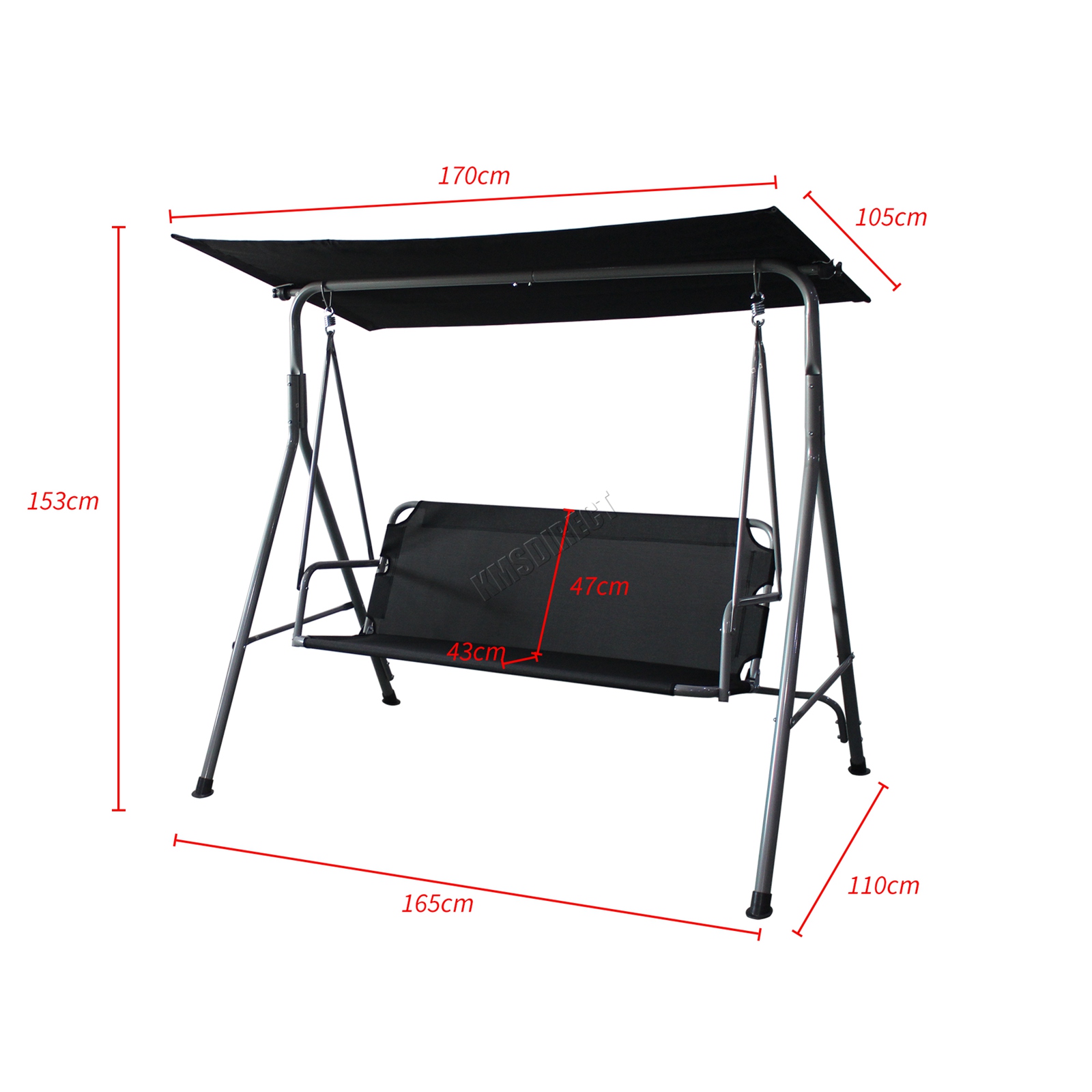 BIRCHTREE Garden Metal Swing Hammock 3 Seater Chair Bench Shelter Canopy BTSC09 eBay