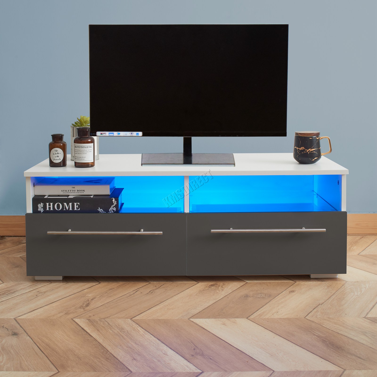 Westwood Modern LED TV Unit Stand High Gloss Doors Matte