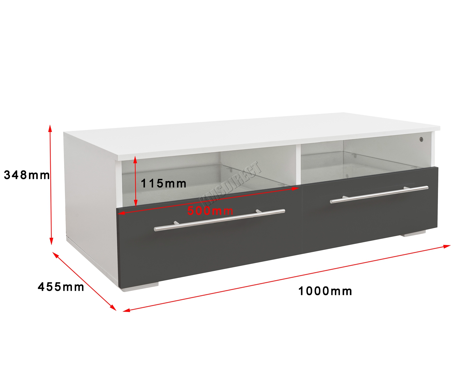 Westwood Modern LED TV Unit Stand High Gloss Doors Matte