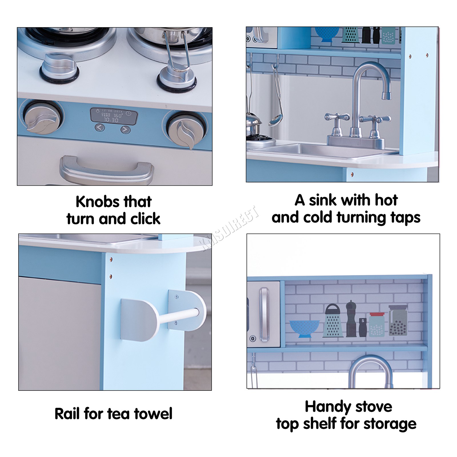 GALACTICA Juguete Juego de Rol Cocina Madera Fingir con Utensilio Juego de Cocina para Niños - Imagen 19 de 44