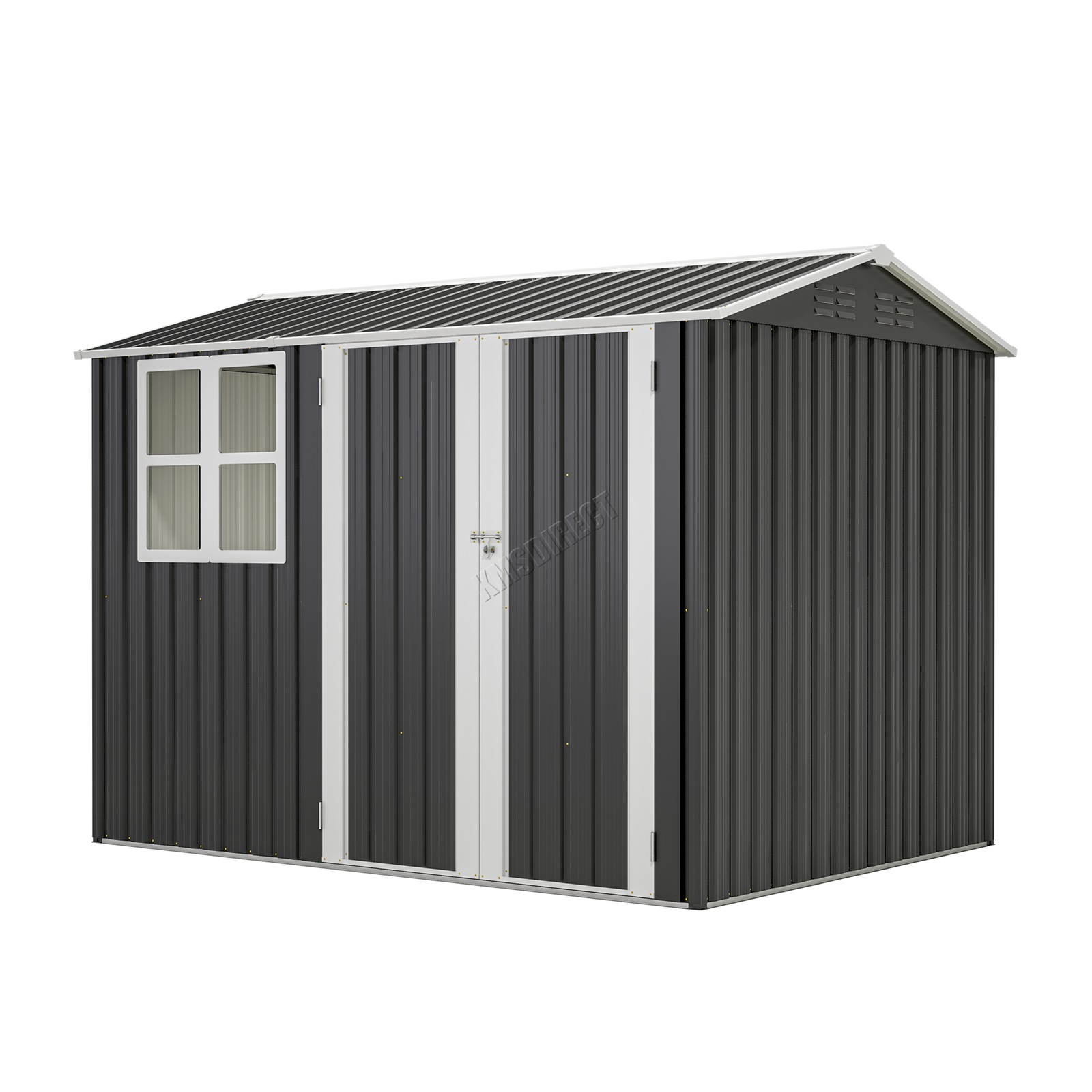 BIRCHTREE Garden Shed With Window Doors Outdoor Steel Apex