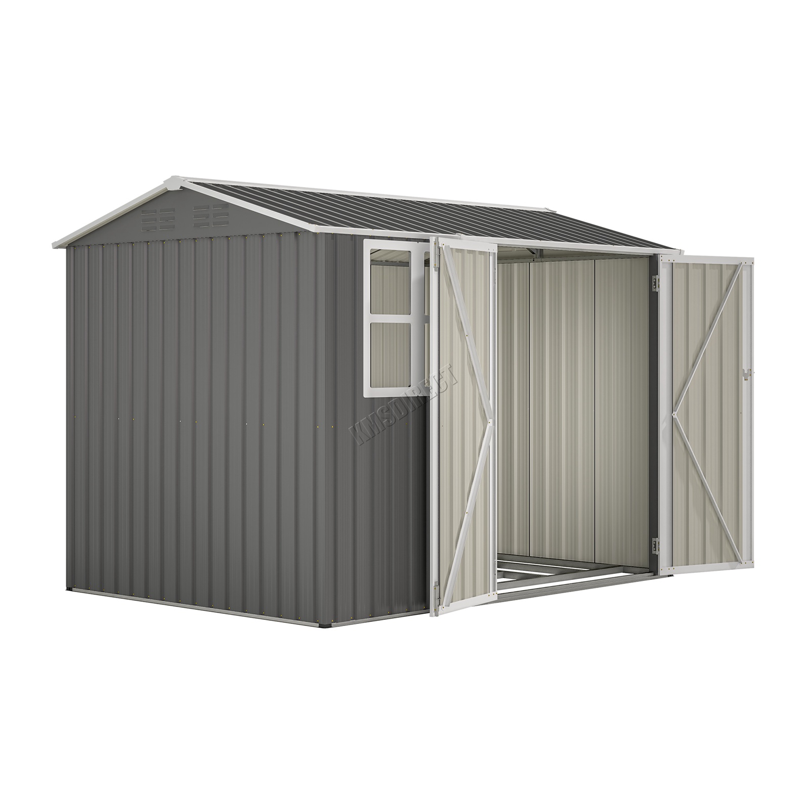 BIRCHTREE Garden Shed With Window Doors Outdoor Steel Apex Roof Tool Foundation - Picture 48 of 48