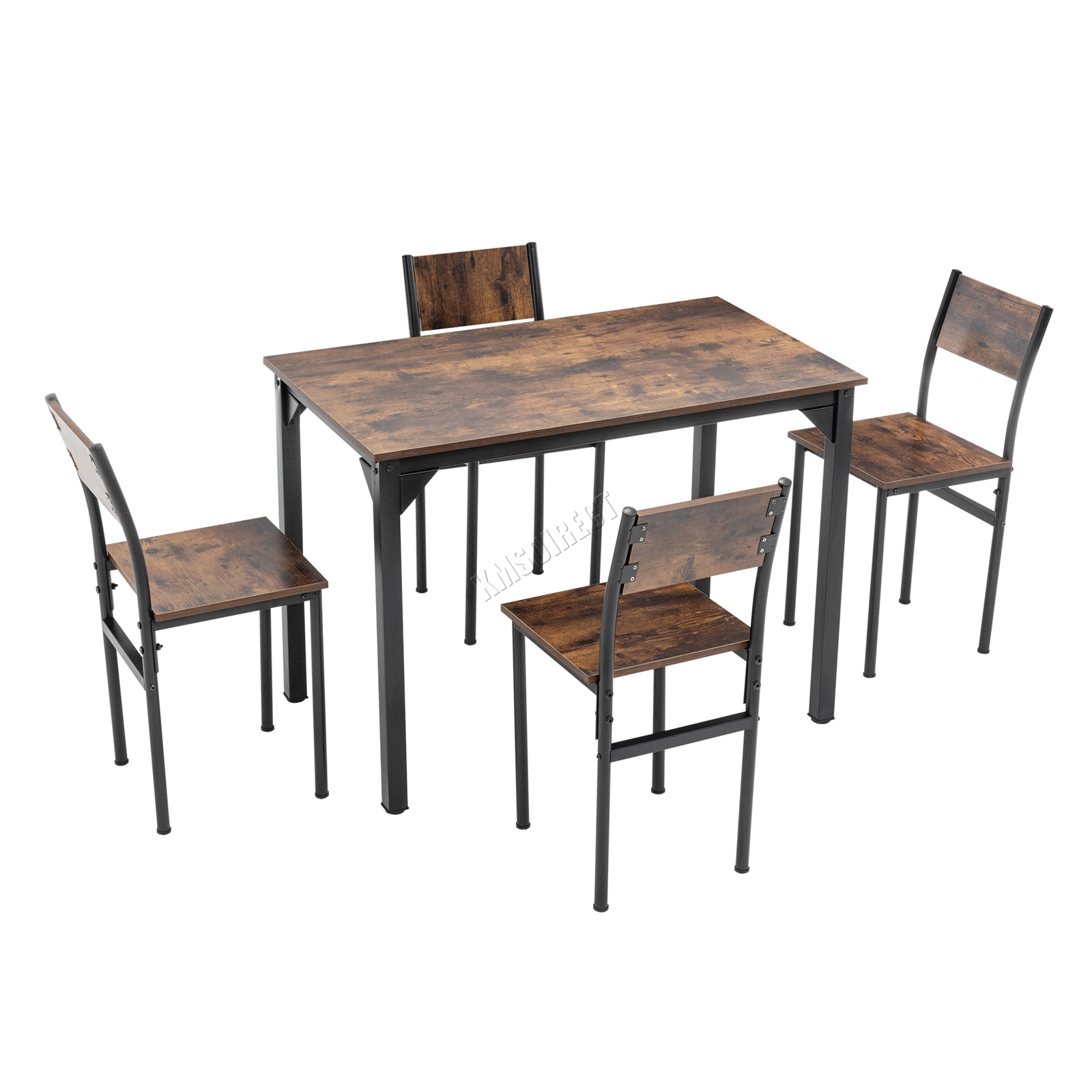 WestWood Compact Dining Table and 4 Chairs Set 5PCS Wooden Space Saving Kitchen - Picture 20 of 33