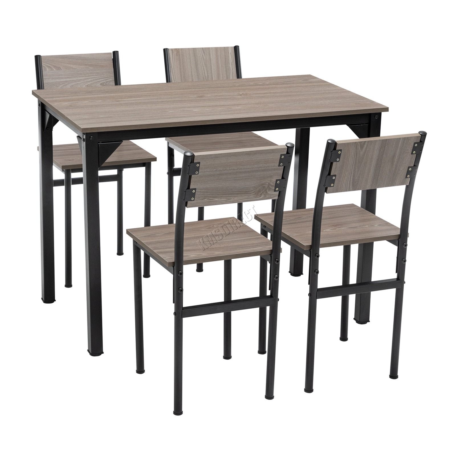 WestWood Compact Dining Table and 4 Chairs Set 5PCS Wooden Space Saving Kitchen - Picture 29 of 33