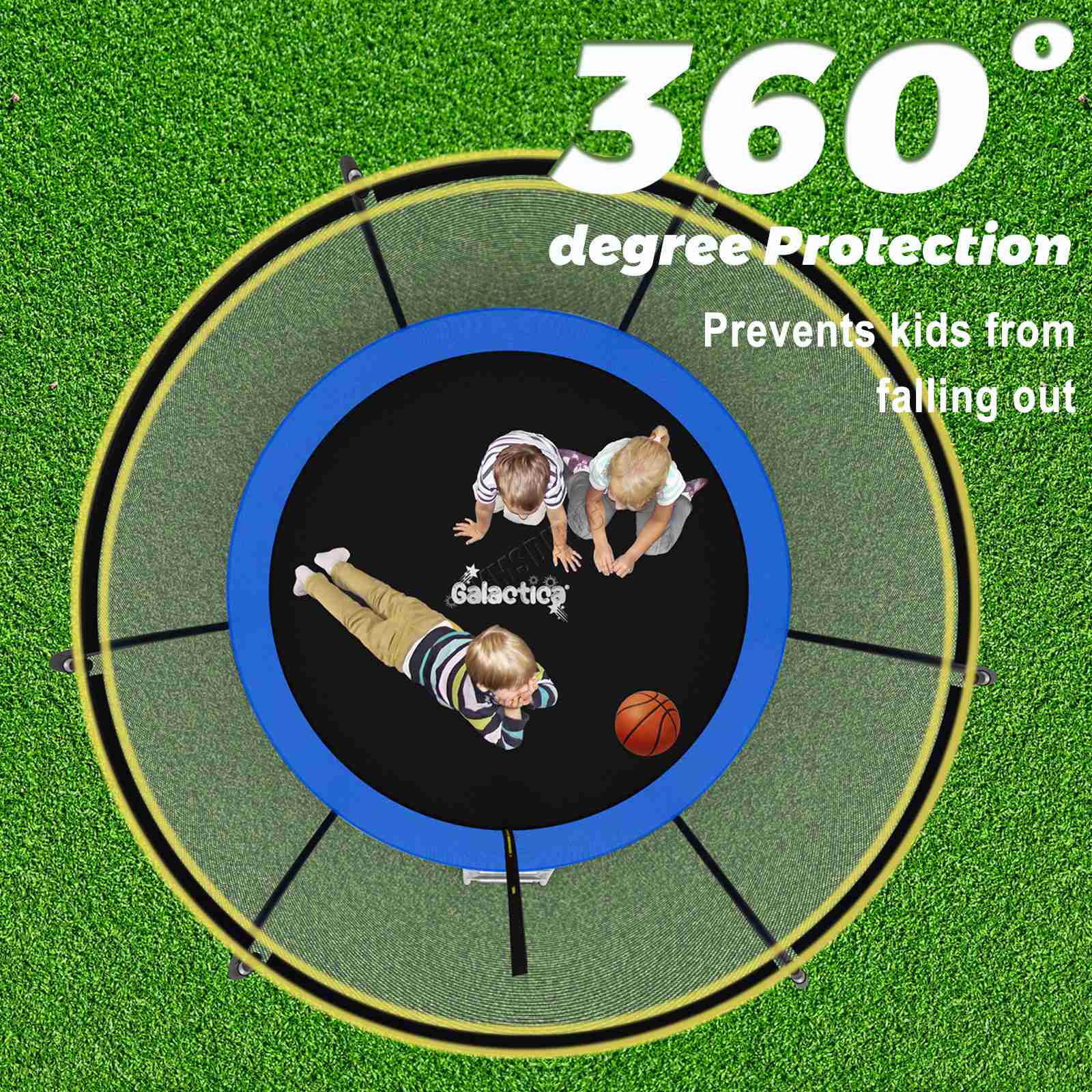 GALACTICA Trampoline 6FT 8FT 10FT 12FT 14FT Kids Enclosure W/ Safety Net Ladder - Picture 53 of 57