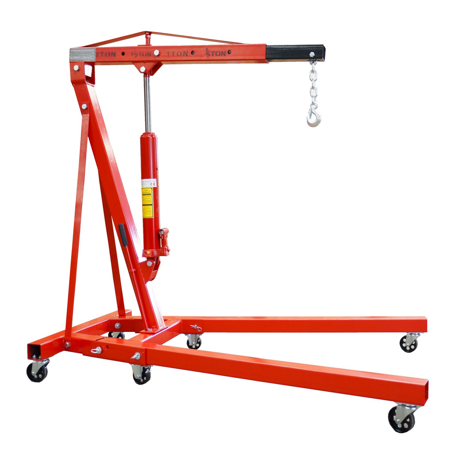 FoxHunter Red 2 Ton Hydraulic Folding Engine Crane Stand Hoist lift ...