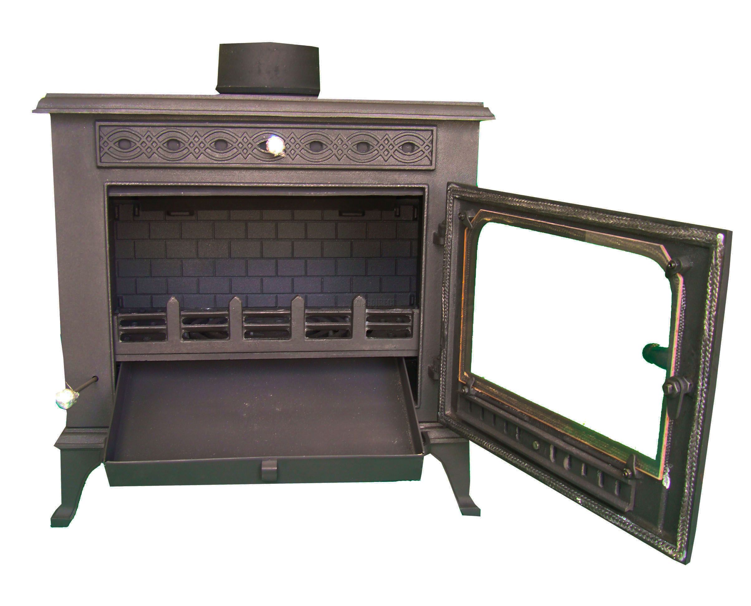 NEW Cast Iron Log Burner MultiFuel Wood Burning 13 kw Stove WoodBurner