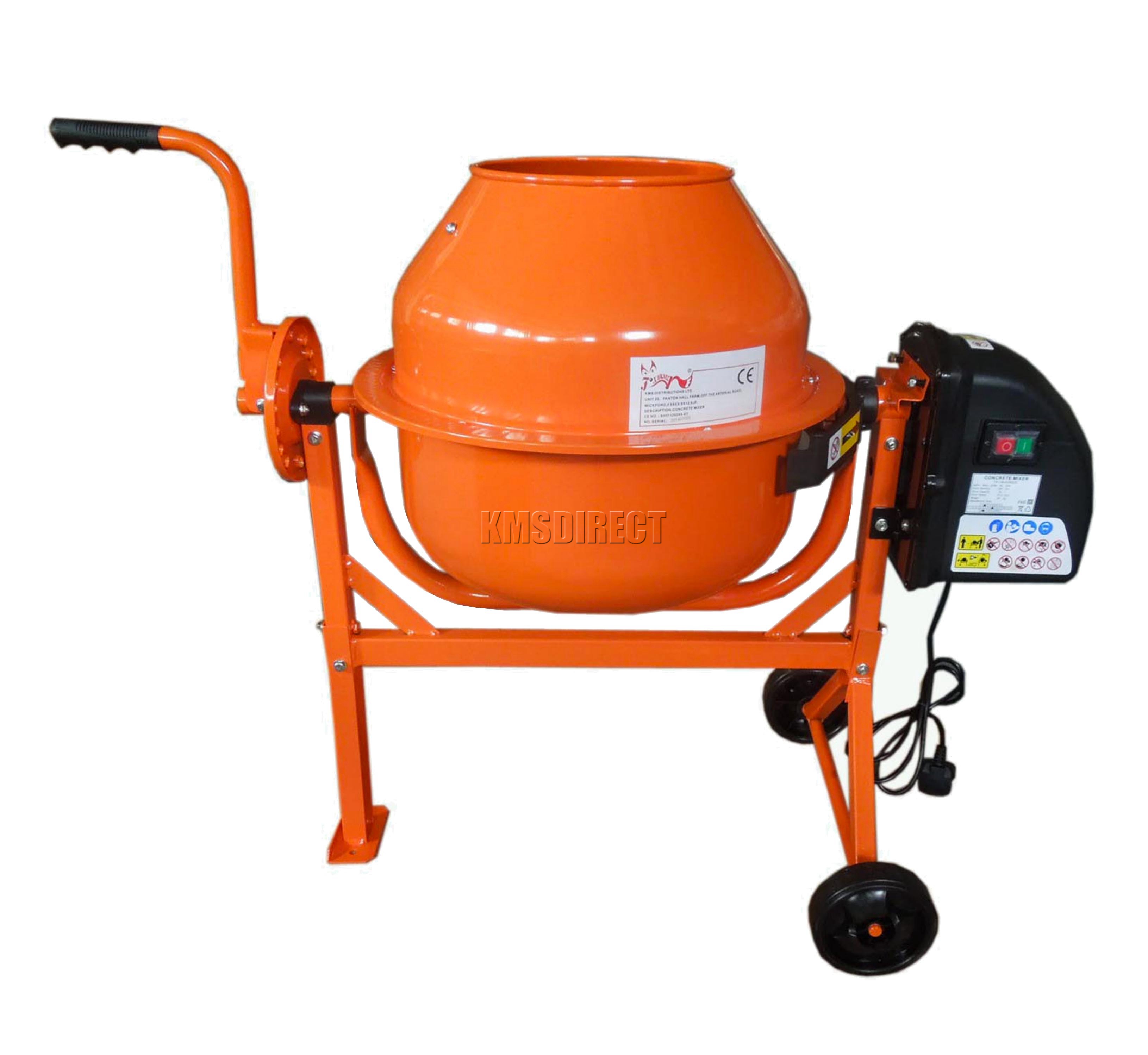 Electric Cement Mixer 63L Litre 240V Volt 220W Portable Concrete Mortar ...