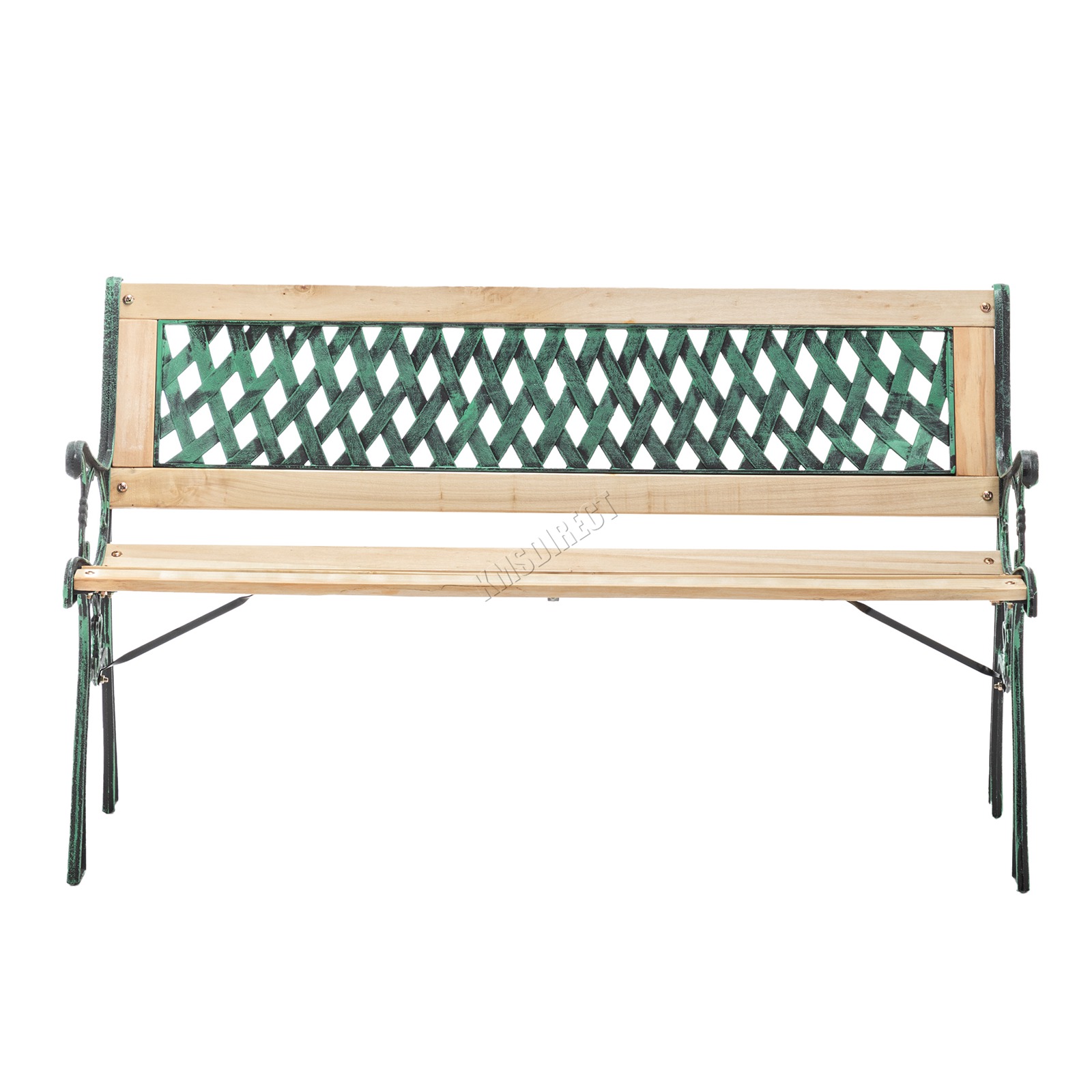 BIRCHTREE Garden Bench 3 Seater Outdoor Wooden Cast Iron Legs Park Seat Furnitur - Picture 34 of 58