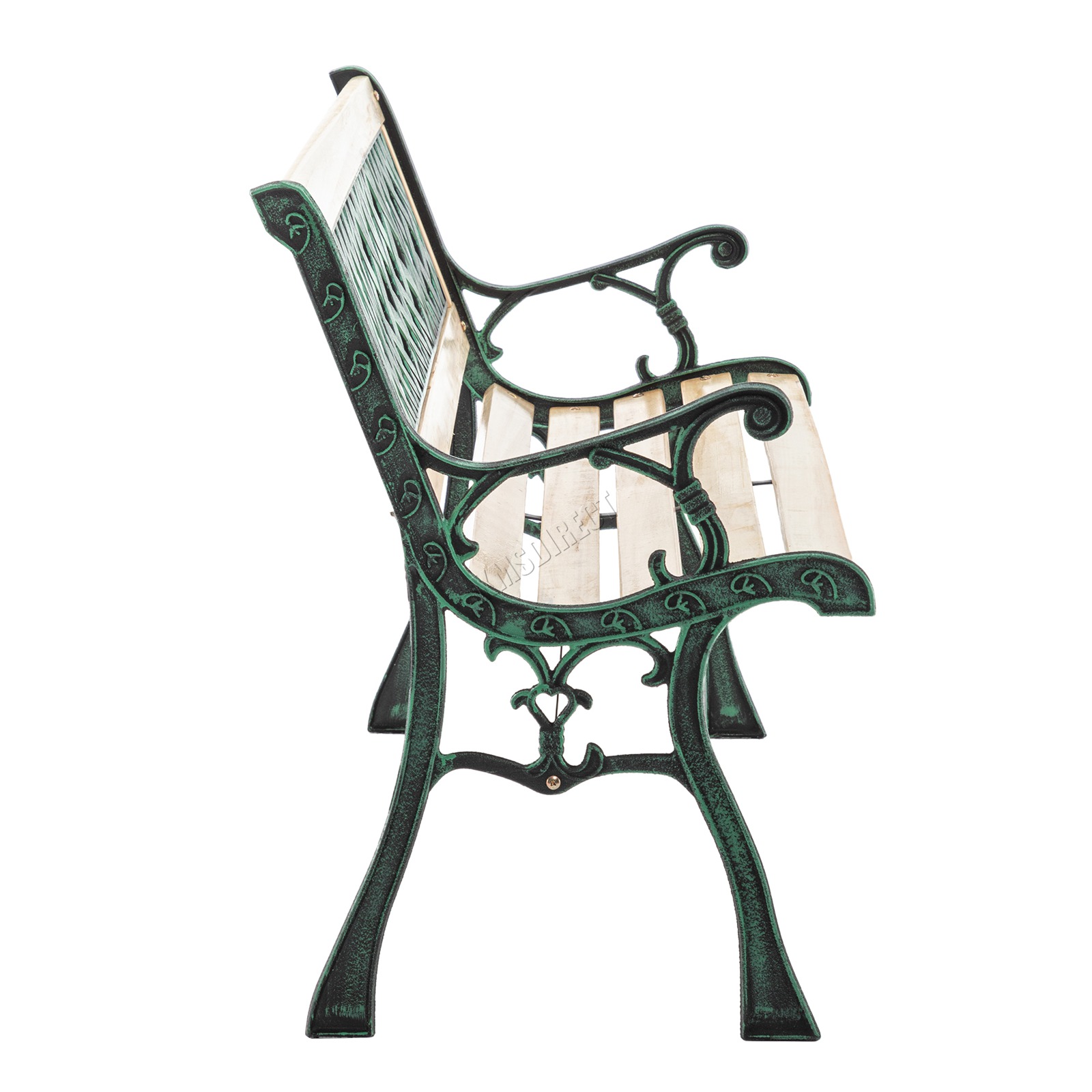 BIRCHTREE Garden Bench 3 Seater Outdoor Wooden Cast Iron Legs Park Seat Furnitur - Picture 35 of 58