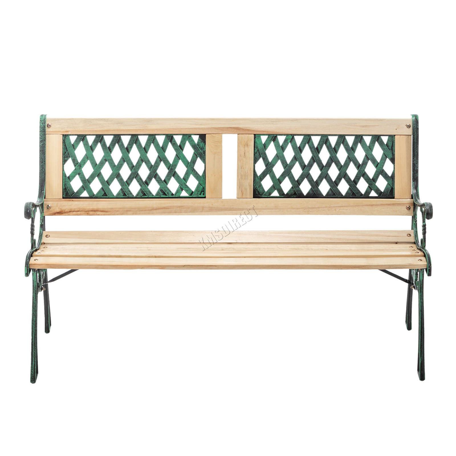 BIRCHTREE Garden Bench 3 Seater Outdoor Wooden Cast Iron Legs Park Seat Furnitur - Picture 45 of 58