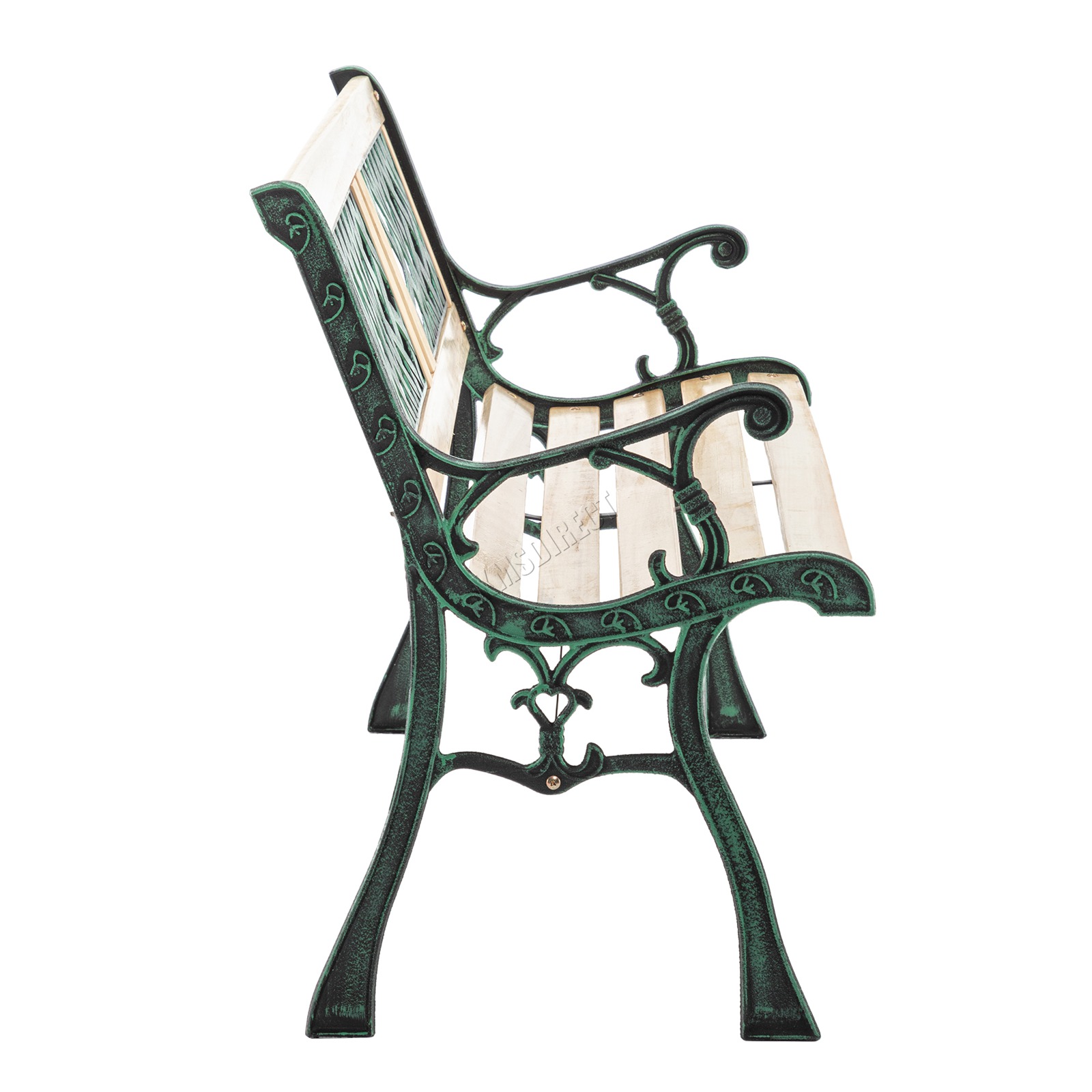 BIRCHTREE Garden Bench 3 Seater Outdoor Wooden Cast Iron Legs Park Seat Furnitur - Picture 46 of 58