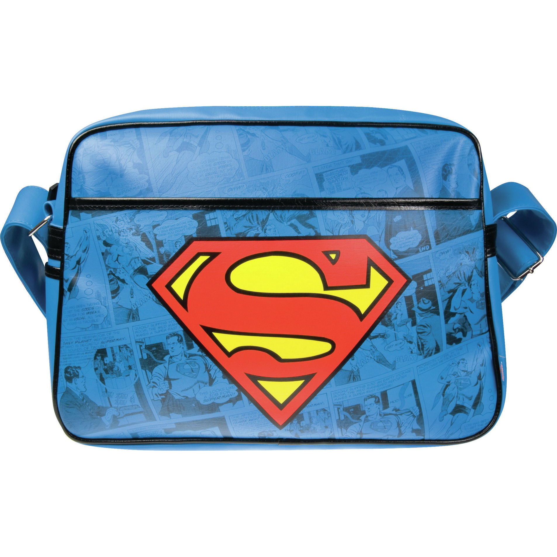 NEW SUPERMAN LOGO MESSENGER GYM BAG RETRO VINTAGE DC COMICS SHOULDER ...