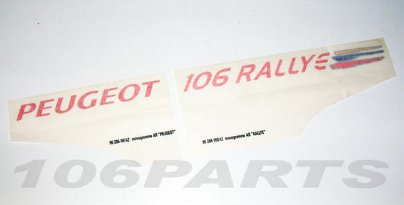 DISCONTINUED NLA Peugeot 106 1.6 Rallye Rear Decal Stickers Boot Tailgate - New Genuine Peugeot Thumbnail 3