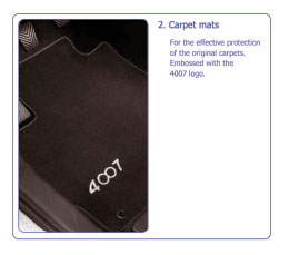 PEUGEOT 4007 CARPET MATS FRONT & 1st ROW [Fits all 4007 models] 2.2 HDI