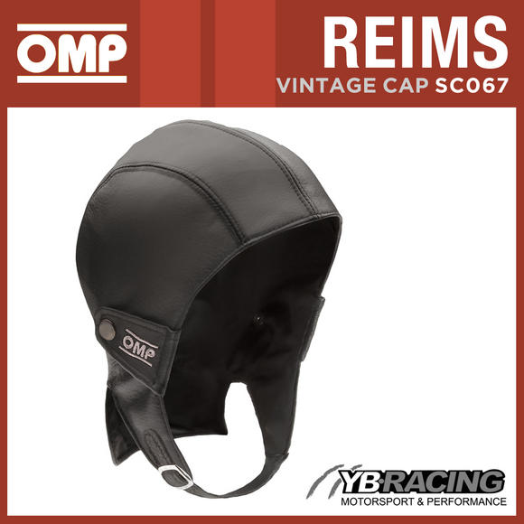SC067 OMP REIMS VINTAGE LEATHER HELMET CAP FOR CLASSIC CAR DRIVER! SIZES S TO XL
