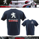 NEW! PEUGEOT SPORT RALLY MENS T-SHIRT NAVY/WHITE 100% COTTON ALL SIZES