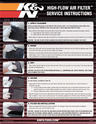 K&N AIR FILTER POSTER AUTOMOTIVE SERVICE INSTRUCTIONS 203x279mm  NEW GENUINE