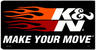 K&N AIR FILTER "MAKE YOUR MOVE" BLACK DECAL STICKER 127x63mm BLACK NEW GENUINE