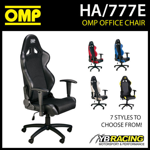 HA/777E OMP OFFICE CHAIR RACE SEAT ON WHEELED BASE SYNTHETIC LEATHER