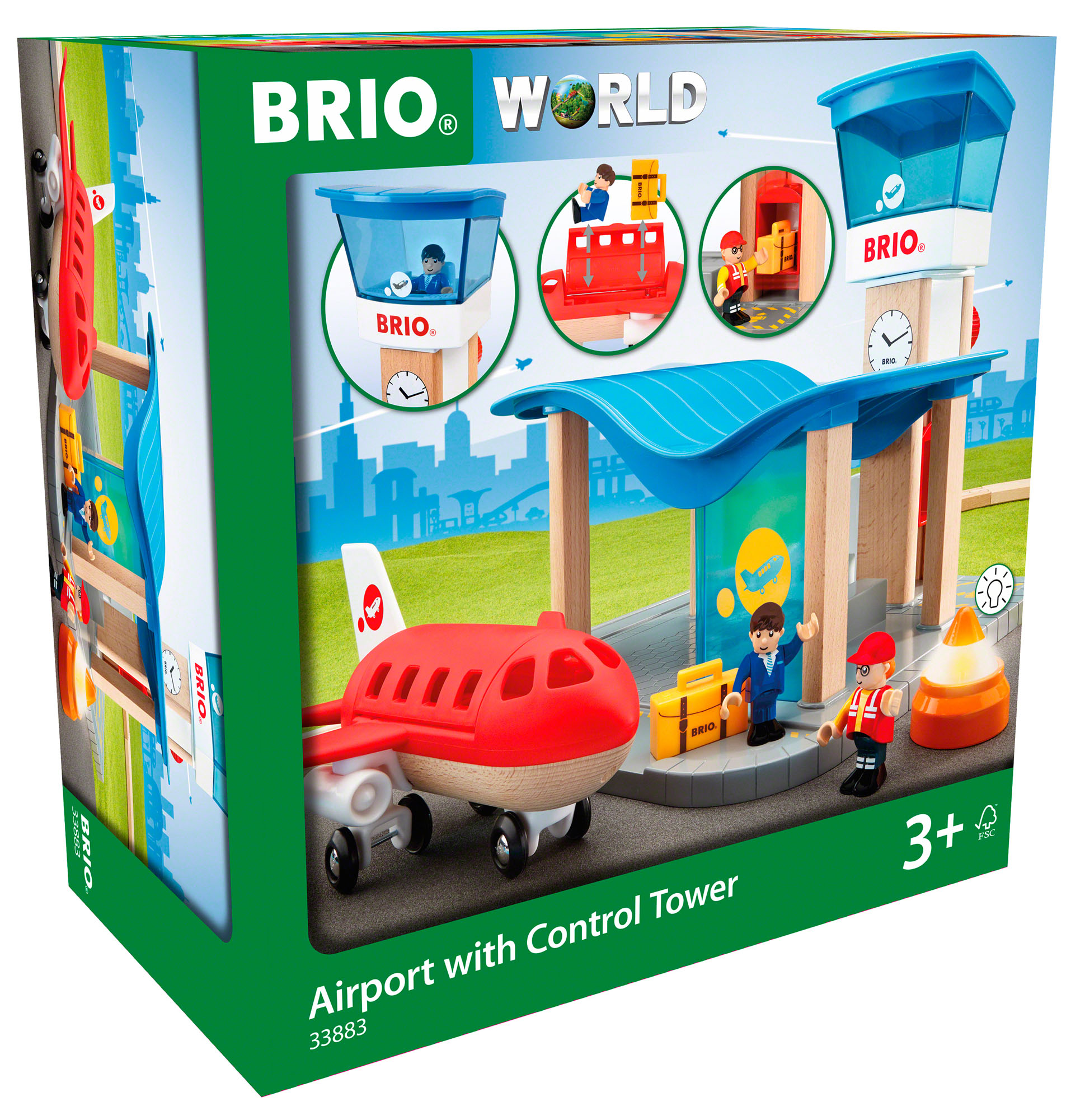 33883 BRIO WORLD Airport with Control Tower Wooden Toy Children Kids ...