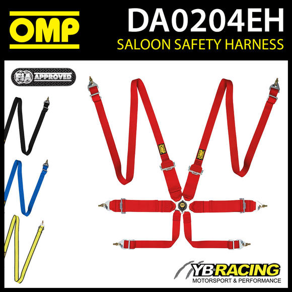 DA0204EH OMP FIRST 3"+2" RACE HARNESS 6-POINT ENTRY LEVEL FHR ONLY FIA APPROVED