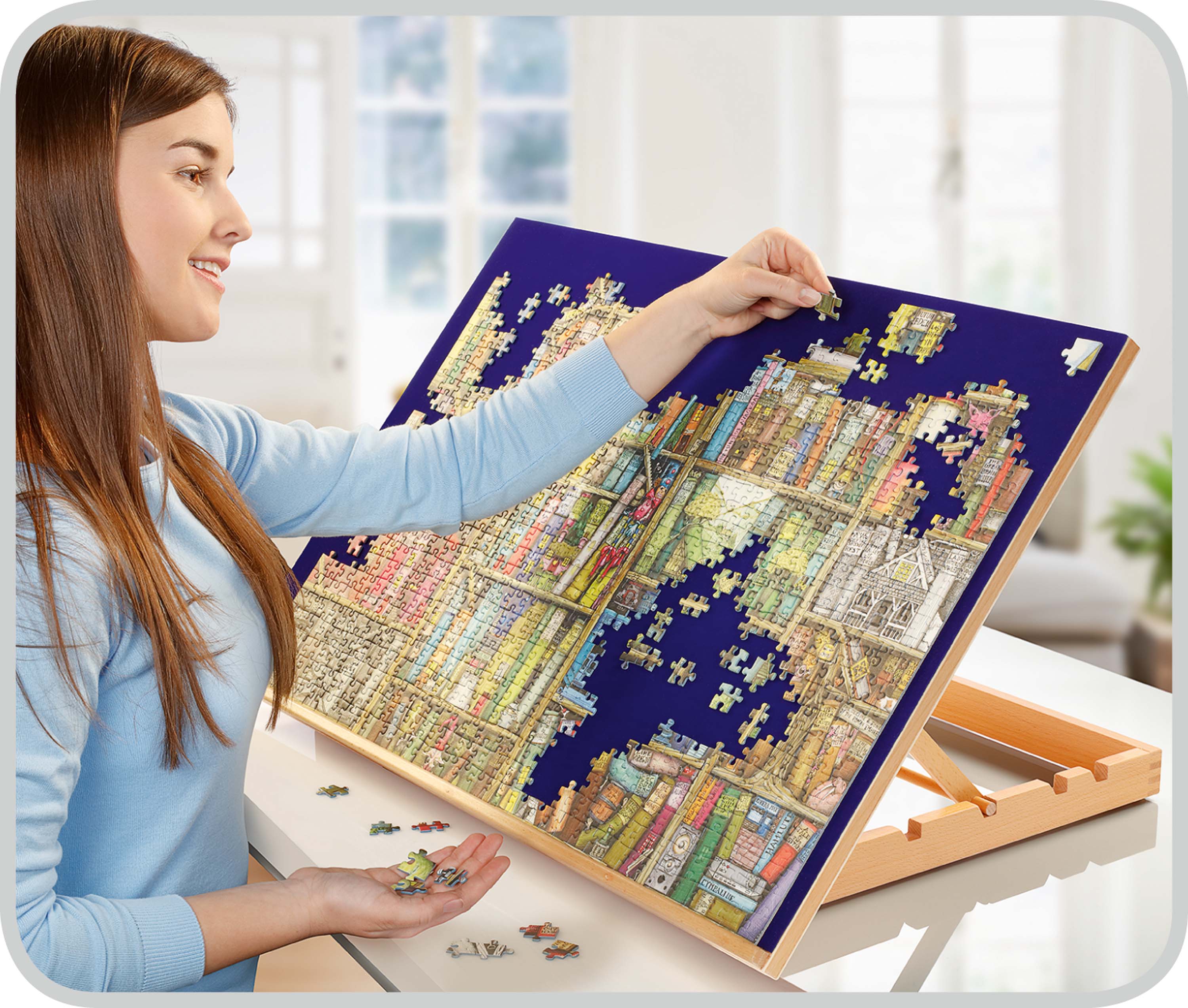 17973 Ravensburger Wooden Jigsaw Puzzle Board Easel Stand Storage ...